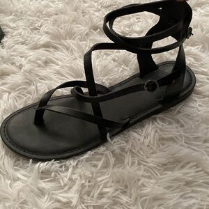 American Eagle black ankle gladiator sandals
